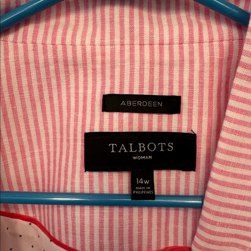 Talbots Pink and White Pinstripe Blazer - Picture 2 of 5